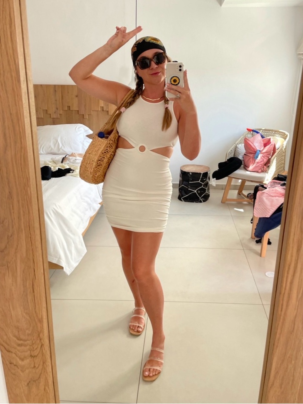Princess Polly White Cutout Dress Size: 6